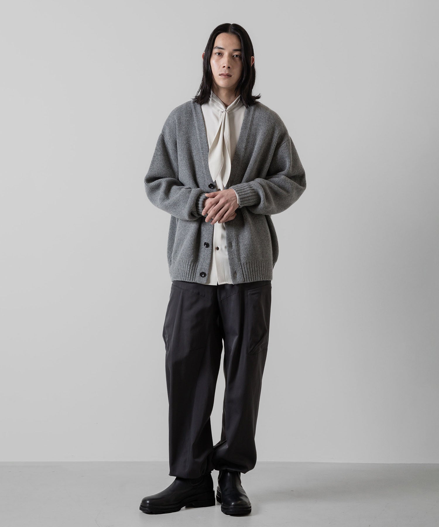 ATTACHMENT アタッチメントのBRITISH WO KNIT CARDIGAN - X.GRAY 公式通販サイトsession福岡セレクトショップ