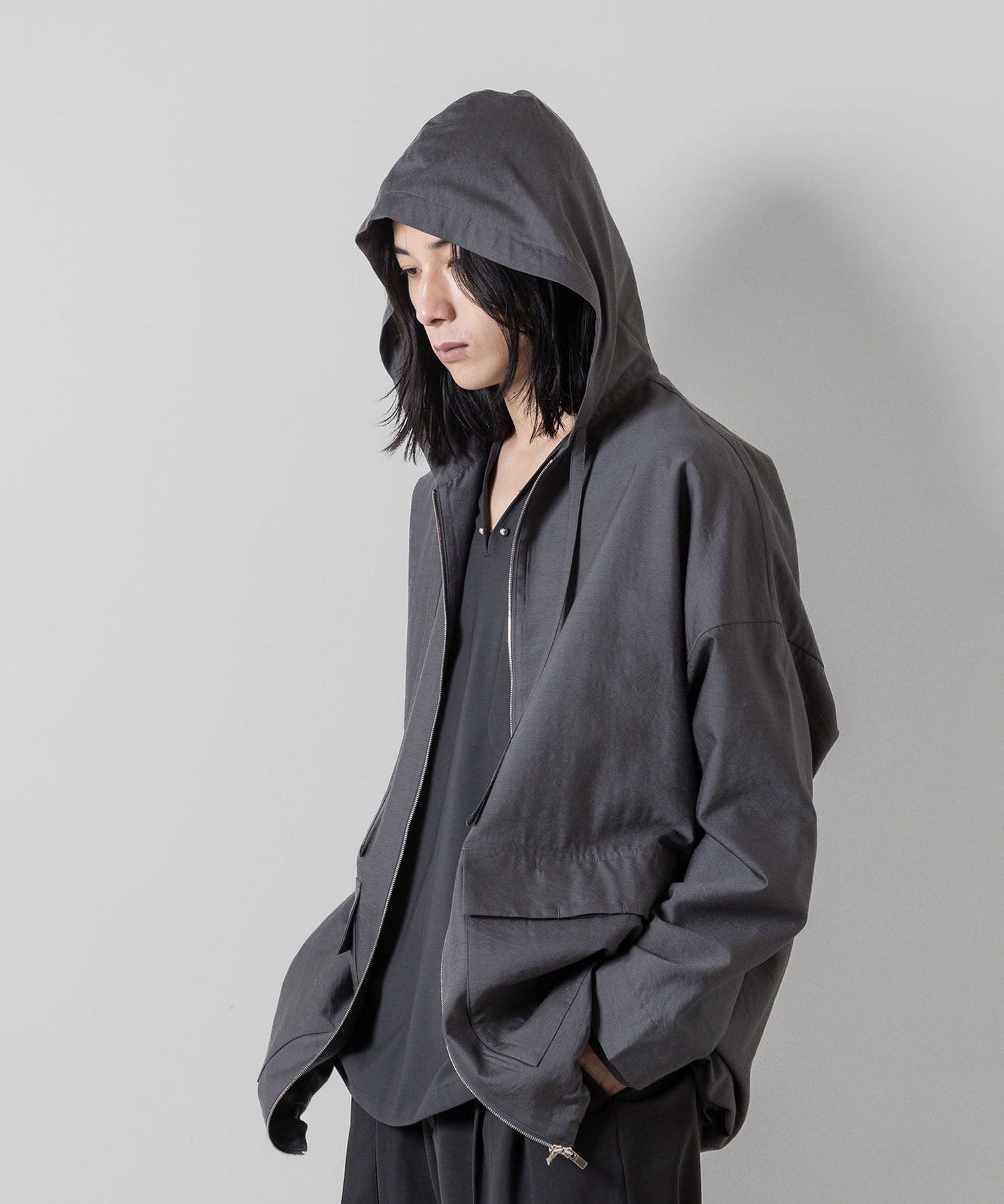 ATTACHMENT アタッチメントのWO/NY VOILE ZIP UP HOODED JACKET - GRAY 公式通販サイトsession福岡セレクトショップ