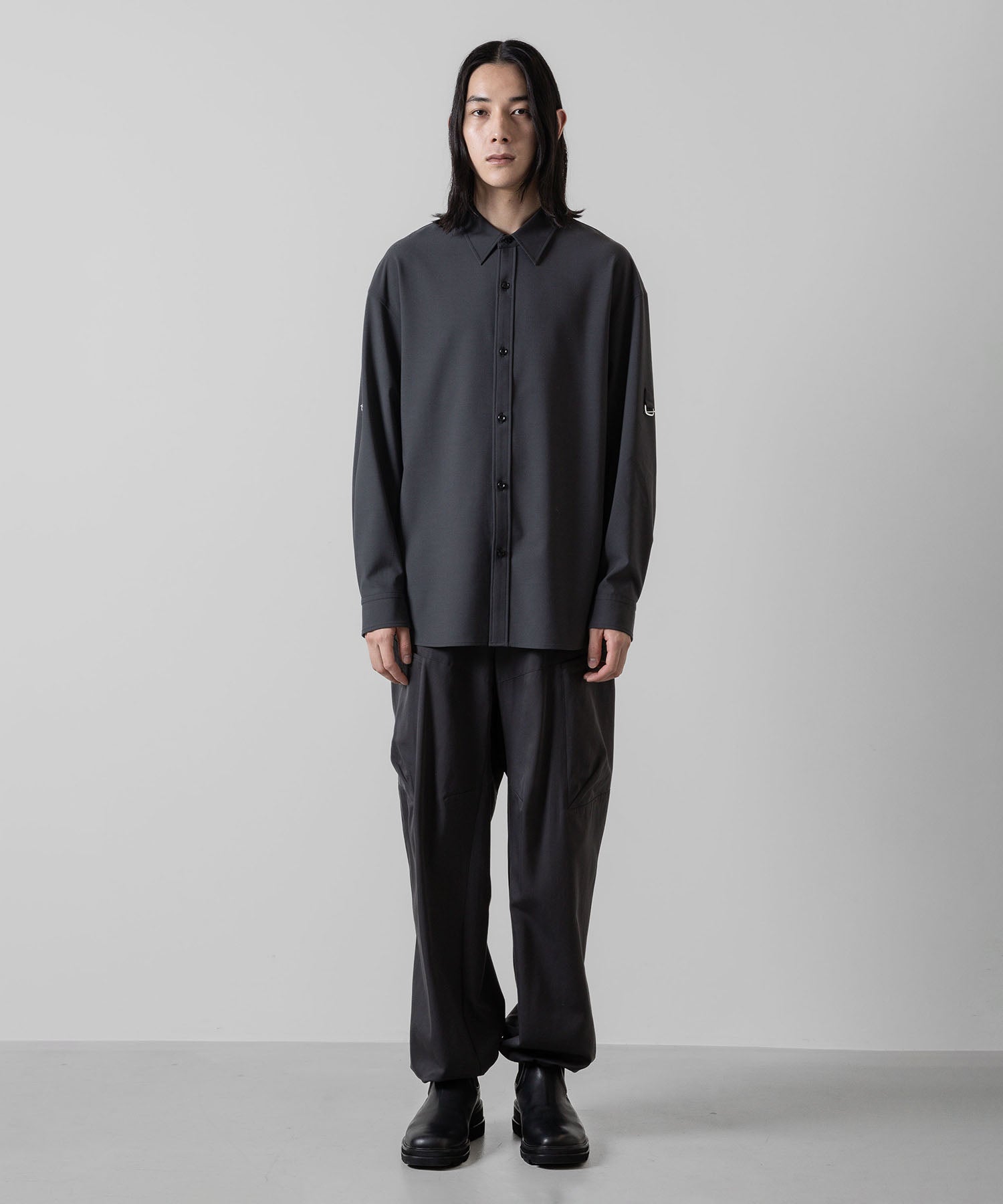 ATTACHMENT アタッチメントのPE/RY STRETCH TROPICAL STRAP SLEEVE L/S SHIRT - D.GRAY 公式通販サイトsession福岡セレクトショップ