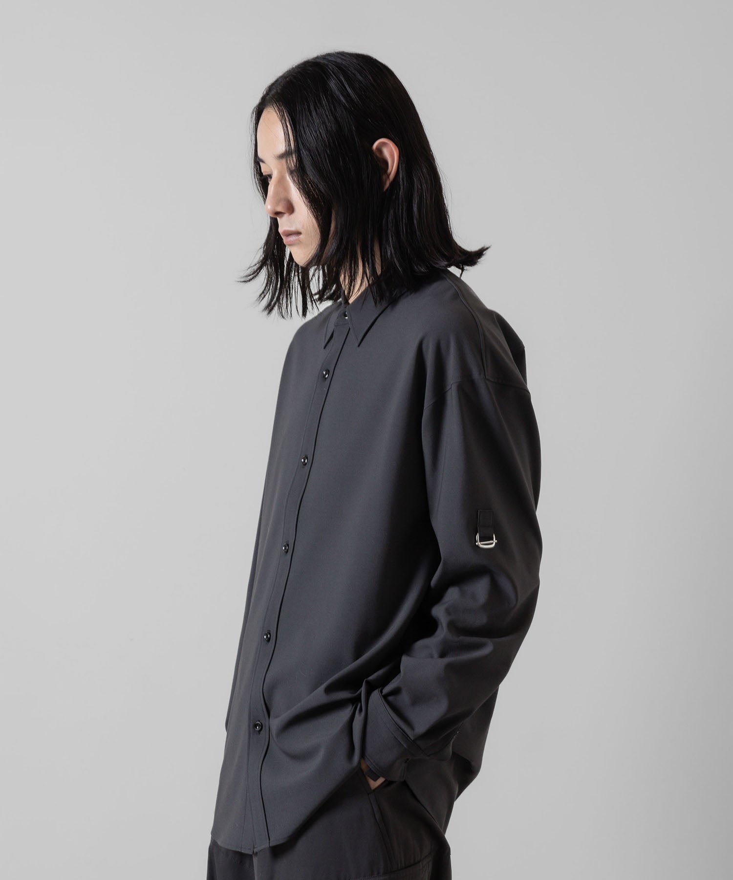 ATTACHMENT アタッチメントのPE/RY STRETCH TROPICAL STRAP SLEEVE L/S SHIRT - D.GRAY 公式通販サイトsession福岡セレクトショップ