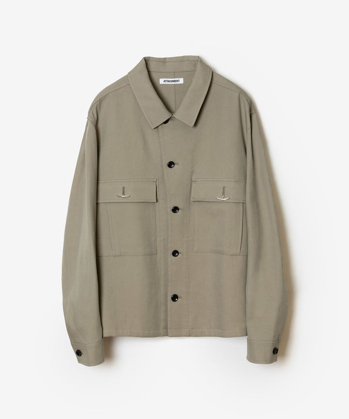 ATTACHMENT アタッチメントのCO/TEN POWDERY DOUBLE CROTH PATCH POCKET SHORT JACKET - L.KH GRAYの公式通販サイトsession福岡セレクトショップ