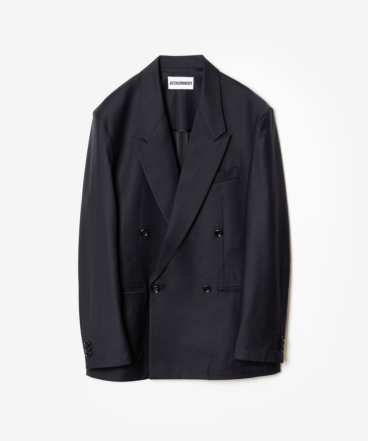ATTACHMENT アタッチメントの2/80 PE/WO STRETCH TRO DOUBLE-BREASTED JACKET - NAVYの公式通販サイトsession福岡セレクトショップ
