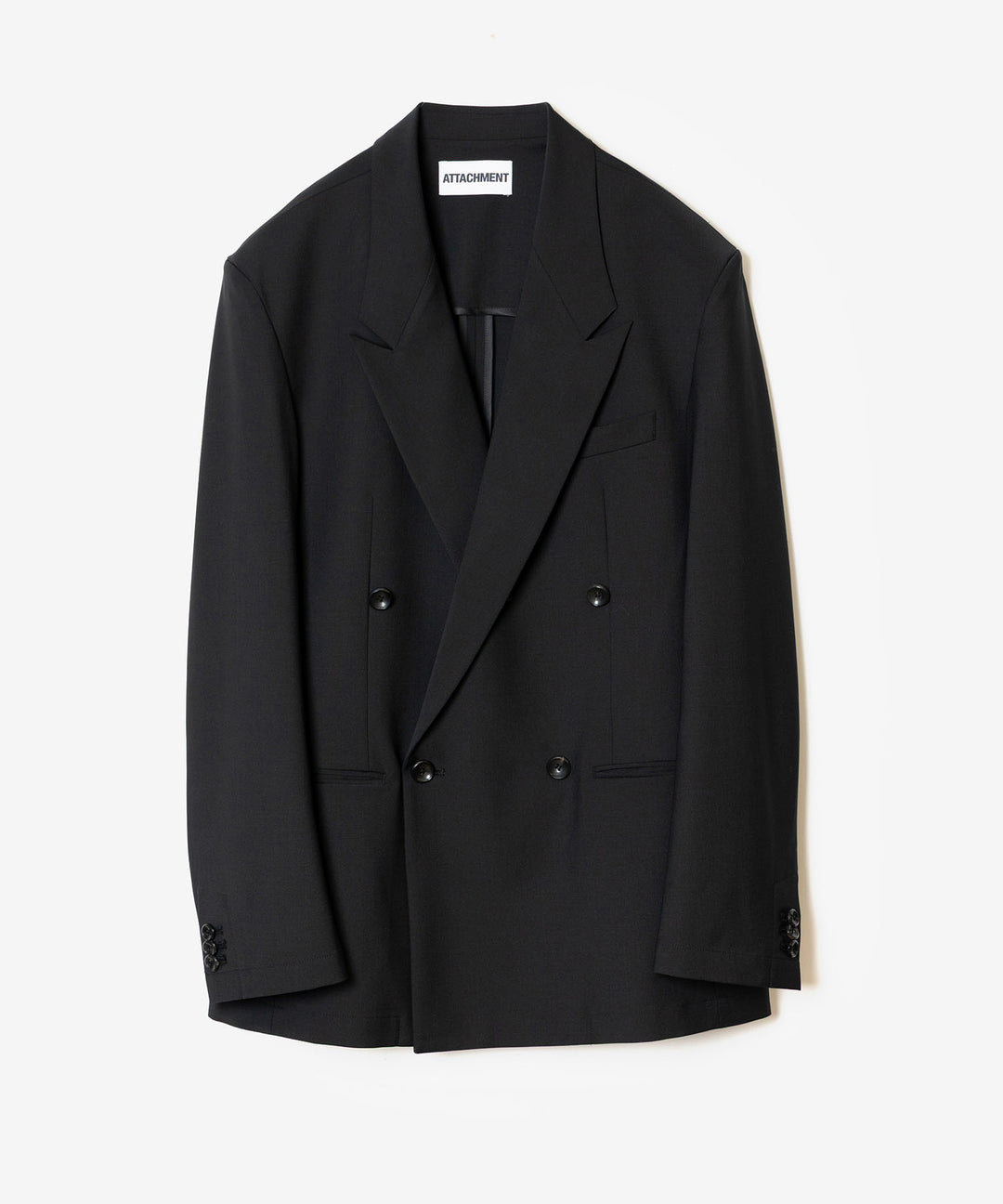 ATTACHMENT アタッチメントの2/80 PE/WO STRETCH TRO DOUBLE-BREASTED JACKET - BLACKの公式通販サイトsession福岡セレクトショップ