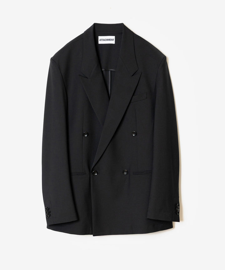 ATTACHMENT アタッチメントの2/80 PE/WO STRETCH TRO DOUBLE-BREASTED JACKET - BLACKの公式通販サイトsession福岡セレクトショップ
