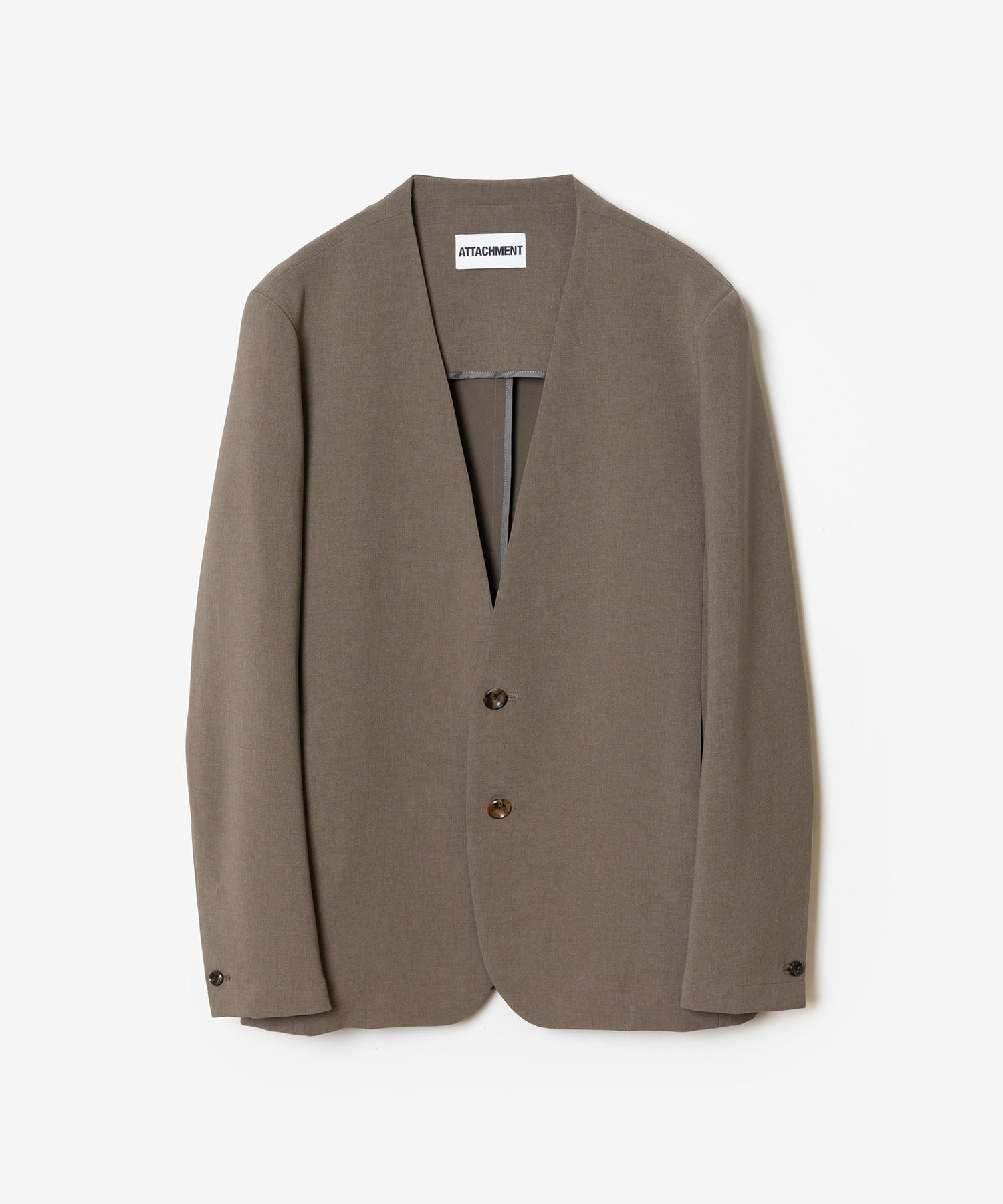 ATTACHMENT /アタッチメント】PE STRETCH DOUBLE CLOTH COLLARLESS