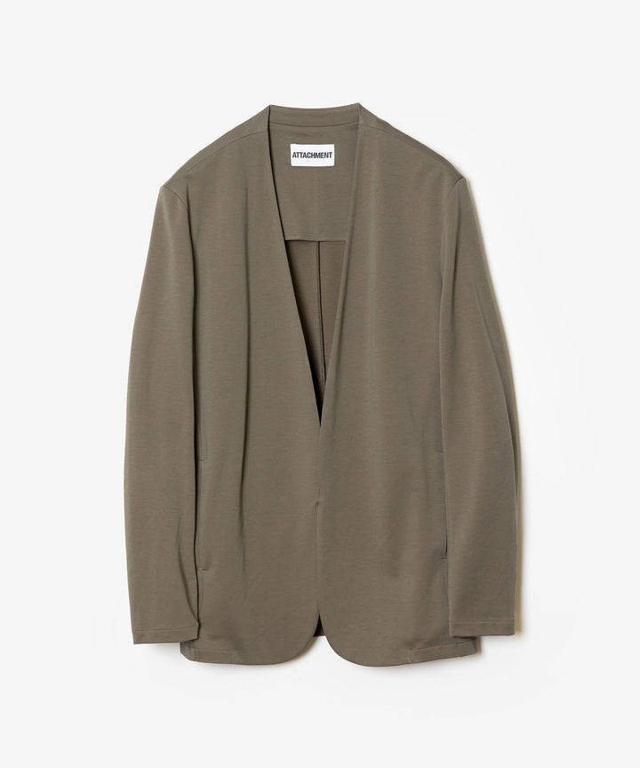 ATTACHMENT アタッチメントのCOTTON DOUBLE FACE COLLARLESS CARDIGAN - KHAKI GRAYの公式通販サイトsession福岡セレクトショップ