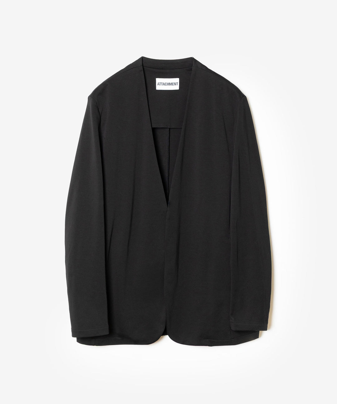 ATTACHMENT アタッチメントのCOTTON DOUBLE FACE COLLARLESS CARDIGAN - BLACKの公式通販サイトsession福岡セレクトショップ