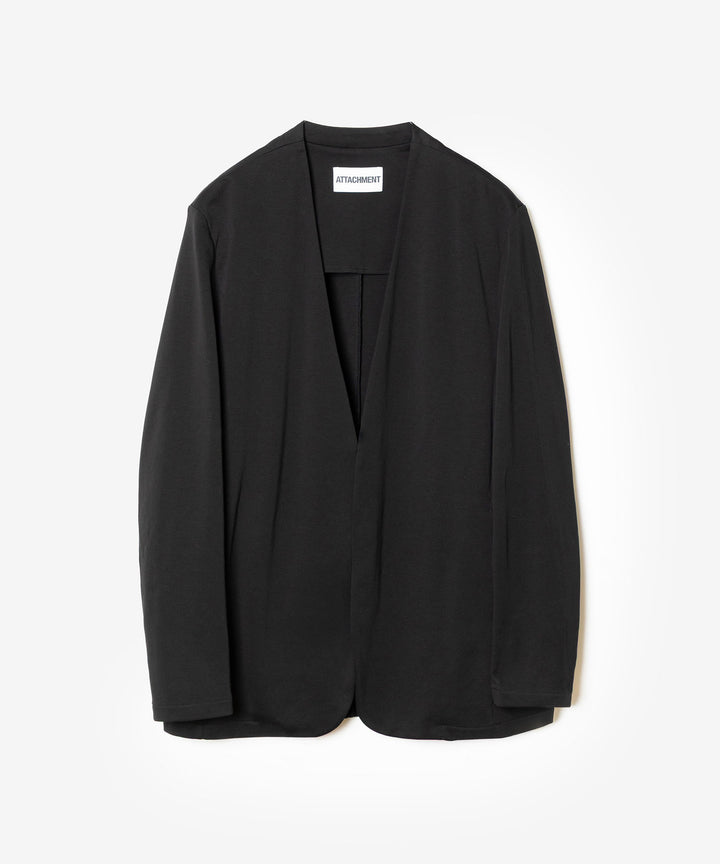 ATTACHMENT アタッチメントのCOTTON DOUBLE FACE COLLARLESS CARDIGAN - BLACKの公式通販サイトsession福岡セレクトショップ