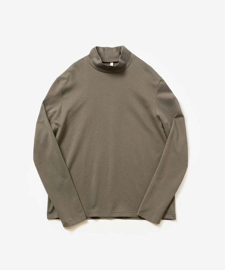 ATTACHMENT アタッチメントのCOTTON DOUBLE FACE SLIM FIT HIGHNECK L/S TEE - KHAKI GRAYの公式通販サイトsession福岡セレクトショップ