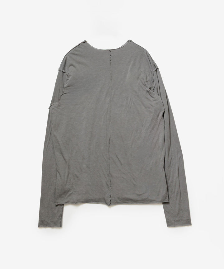 ATTACHMENT アタッチメントのCO/CU JERSEY SLIM FIT LAYERED L/S TEE - KHAKI GRAYの公式通販サイトsession福岡セレクトショップ