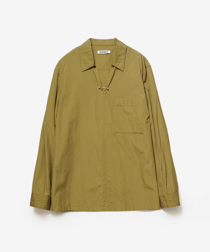 ATTACHMENT アタッチメントの140/2 GIZA BROAD PIERCED L/S SHIRT - D.YELLOWの公式通販サイトsession福岡セレクトショップ