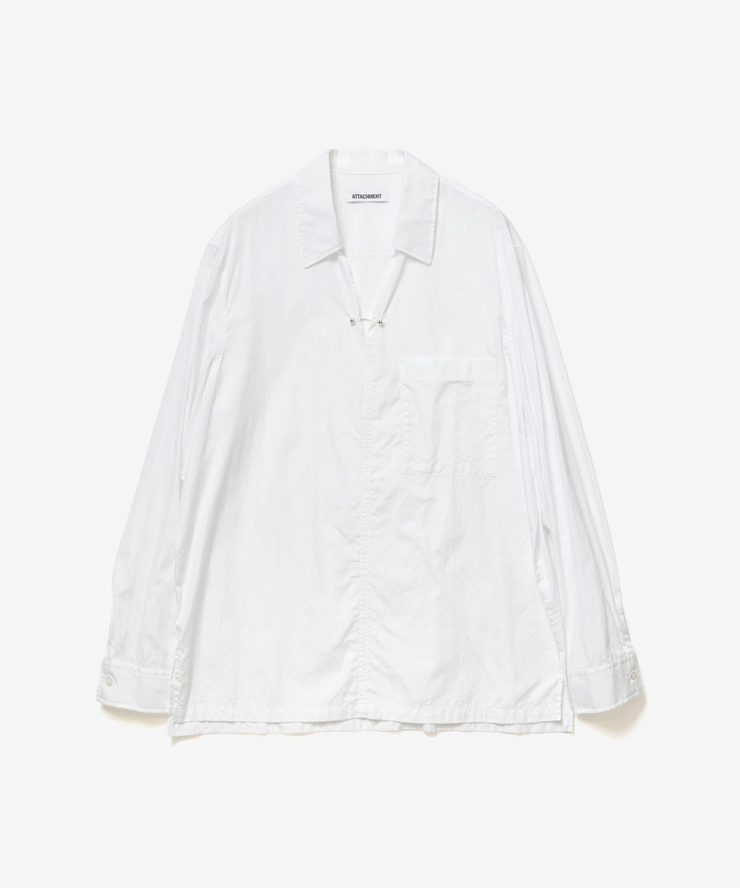 ATTACHMENT アタッチメントの140/2 GIZA BROAD PIERCED L/S SHIRT - WHITEの公式通販サイトsession福岡セレクトショップ