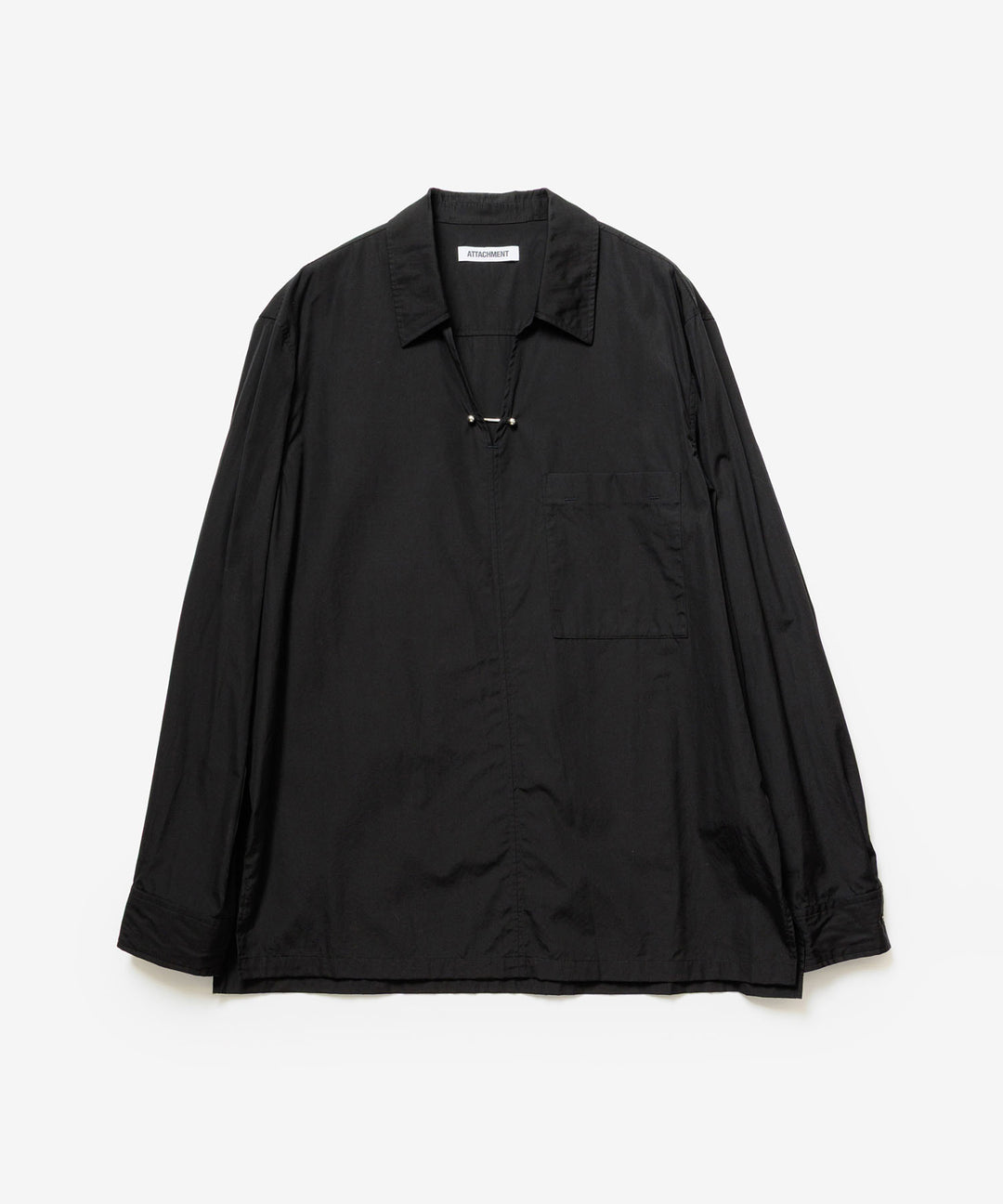 ATTACHMENT アタッチメントの140/2 GIZA BROAD PIERCED L/S SHIRT - BLACKの公式通販サイトsession福岡セレクトショップ