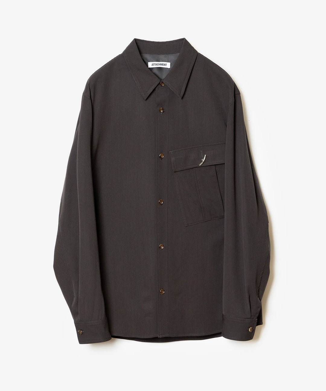 ATTACHMENT アタッチメントのWASHABLE HIGH TWIST GABARDINE UTILITY L/S SHIRT - KHAKI GRAYの公式通販サイトsession福岡セレクトショップ