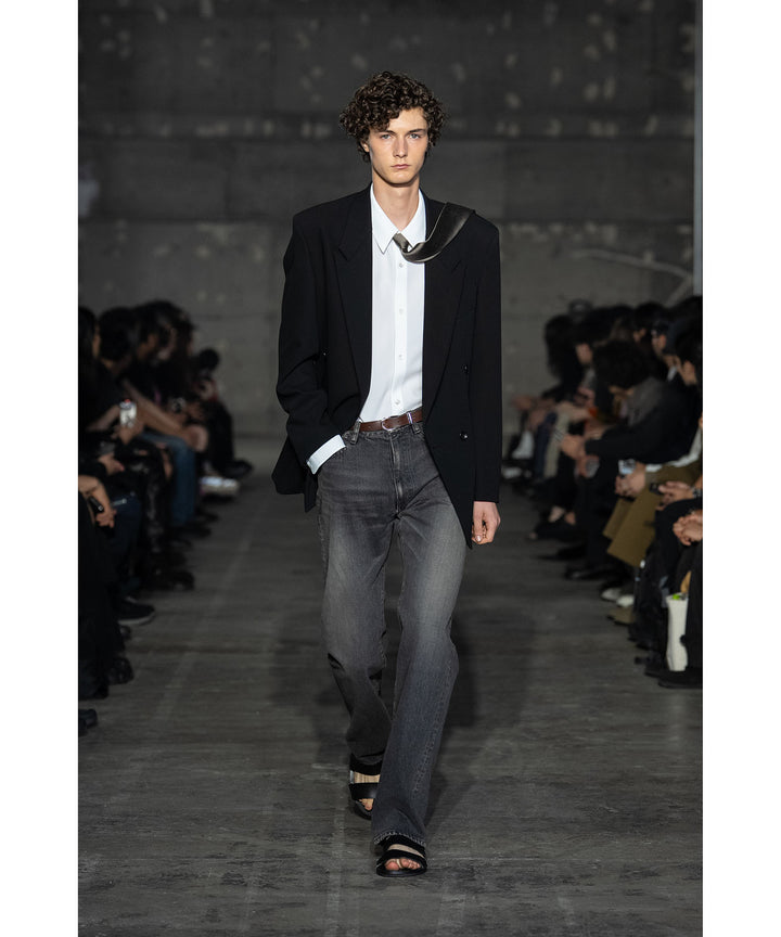 ATTACHMENT アタッチメントのSMOOTH LEATHER SLIDE SANDAL - BLACKの公式通販サイトsession福岡セレクトショップ