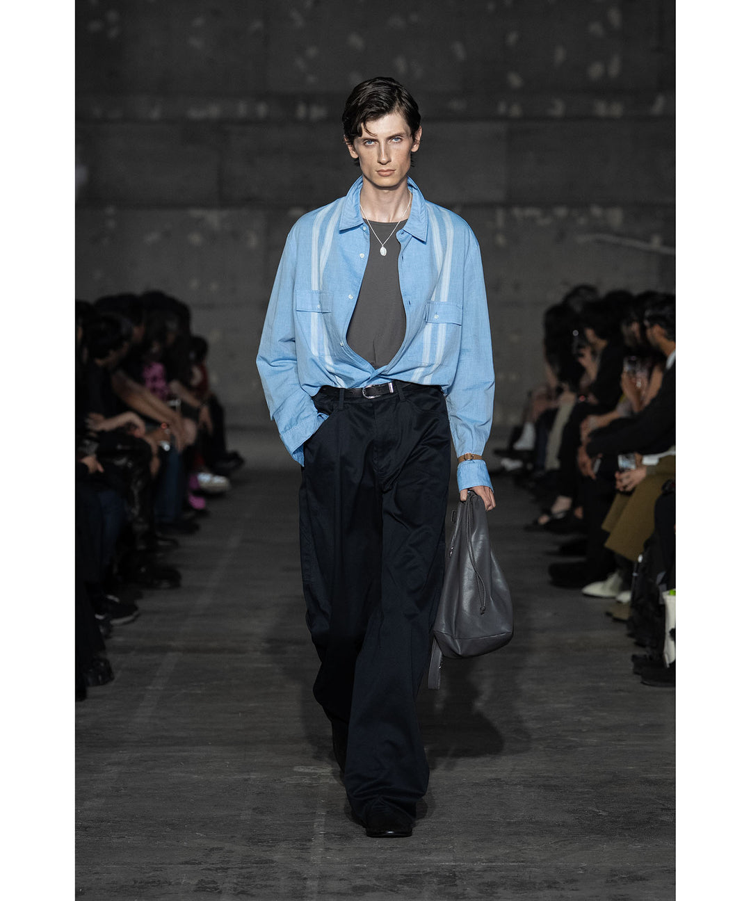 ATTACHMENT アタッチメントのCO/TEN JACQUARD LAWN PATCH POCKET L/S SHIRT - S.BLUEの公式通販サイトsession福岡セレクトショップ