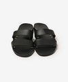 【 ATTACHMENT 】SMOOTH LEATHER SLIDE SANDAL - BLACK