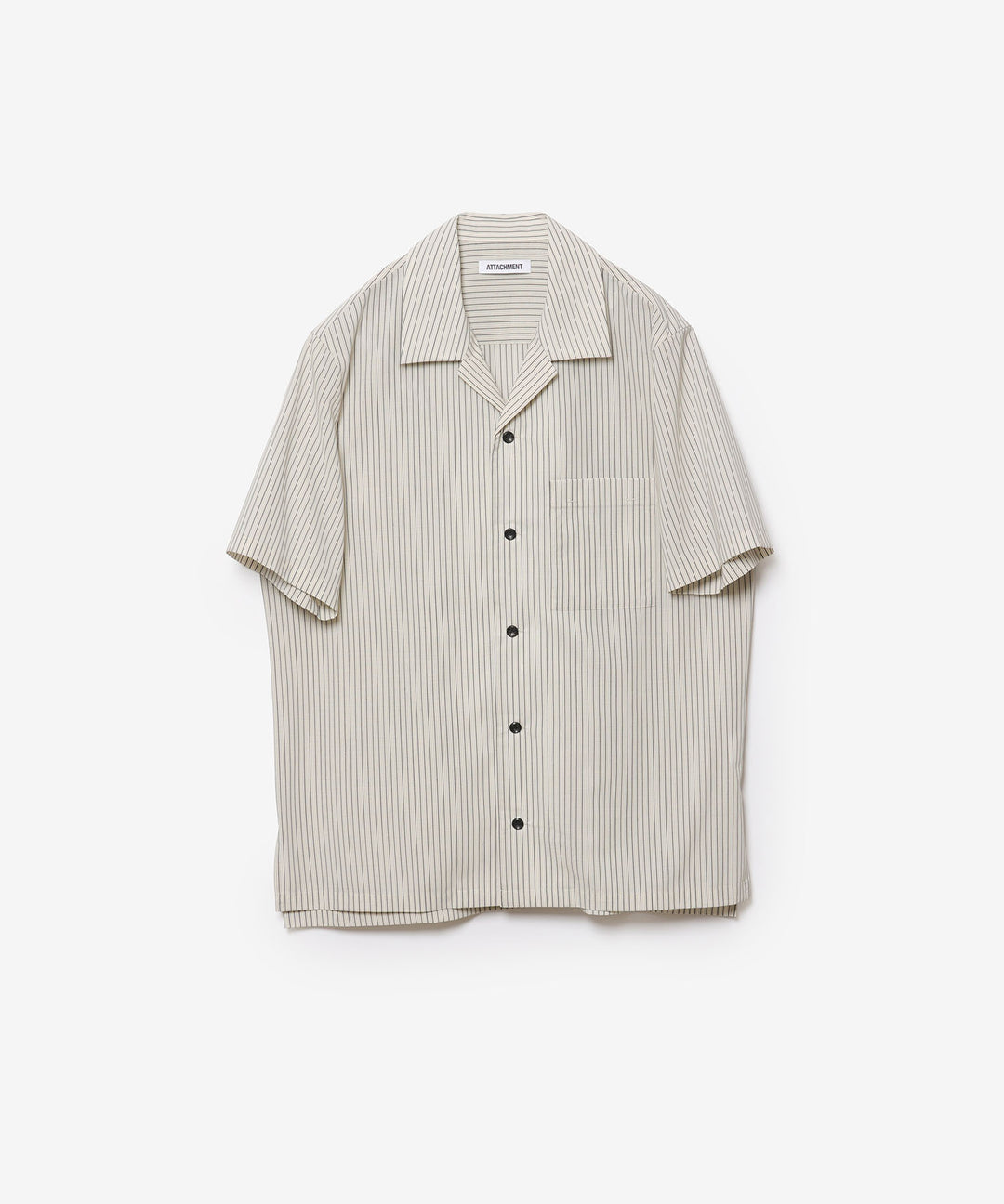 ATTACHMENT アタッチメントのWO/PE STRIPE OPEN COLLAR S/S SHIRT - S.GRAYの公式通販サイトsession福岡セレクトショップ