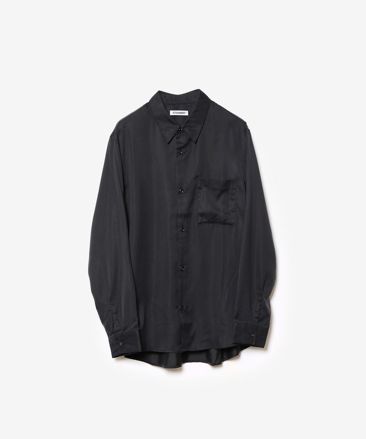 ATTACHMENT アタッチメントのCU/PE FIBRIL SATIN L/S SHIRT - BLACKの公式通販サイトsession福岡セレクトショップ