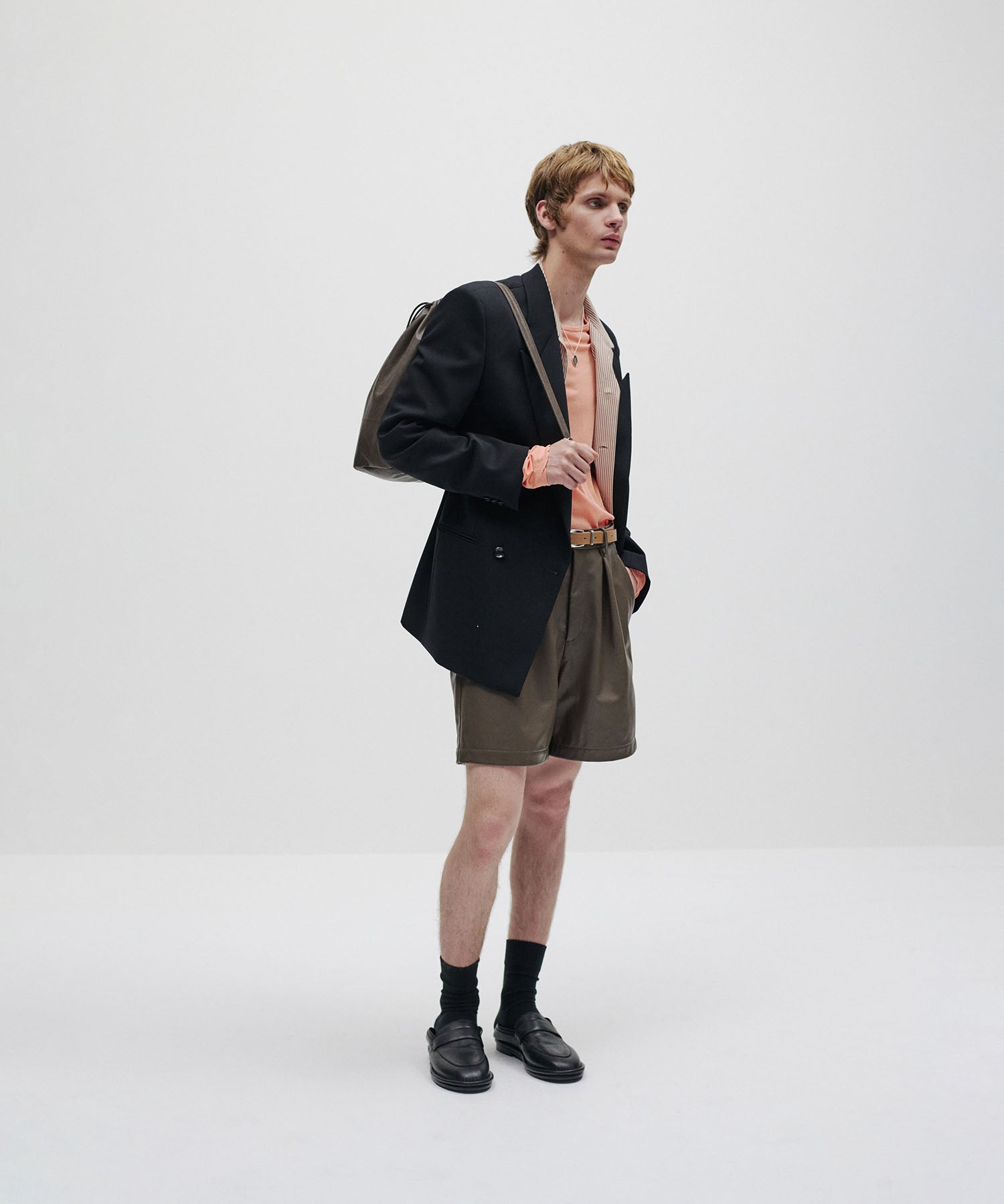 ATTACHMENT /アタッチメント】SYNTHETIC LEATHER BUCKET BAG - D.BROWN