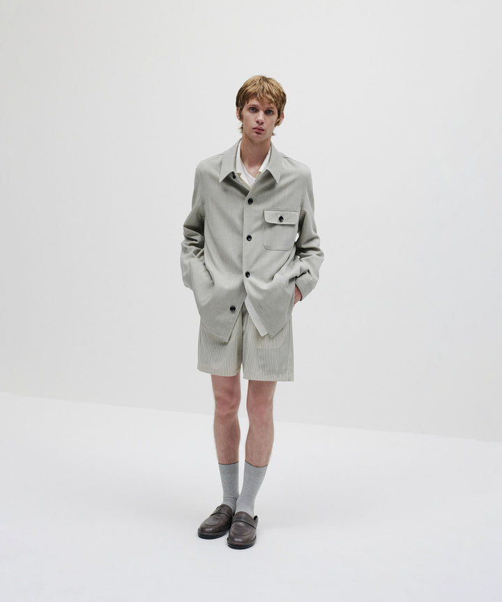 ATTACHMENT アタッチメントのWO/PE STRIPE EASY SHORTS - S.GRAYの公式通販サイトsession福岡セレクトショップ