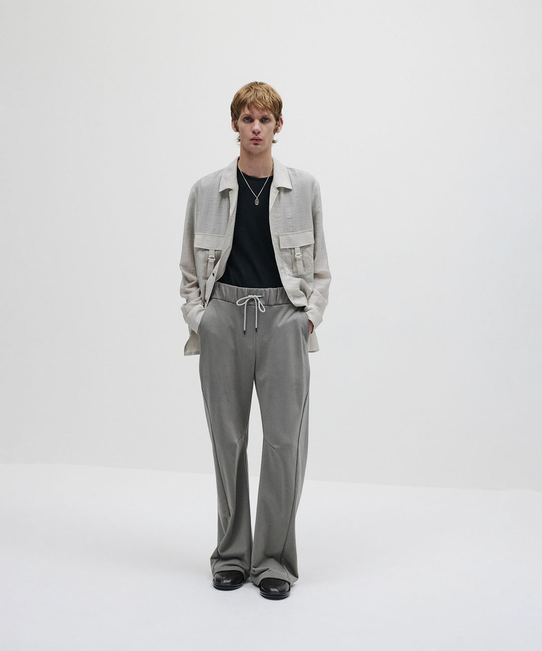 ATTACHMENT アタッチメントのLY/SI LAWN PATCH POCKET OPEN COLLAR L/S SHIRT - L.KH GRAYの公式通販サイトsession福岡セレクトショップ