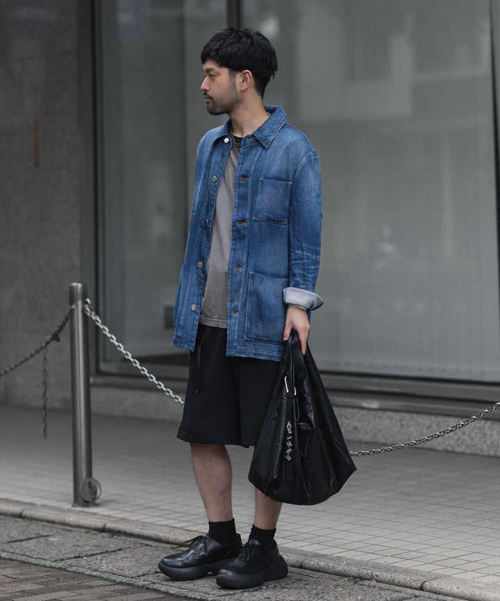 VEIN ヴェインのSATIN DENIM COVERALLS JKT - NAVYの公式通販サイトsession福岡セレクトショップ