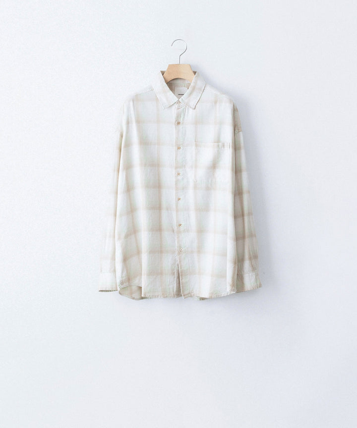 concause-コンコースのREGULAR COLLAR CHECK SHIRTのBEIGE公式通販サイトsession福岡セレクトショップ
