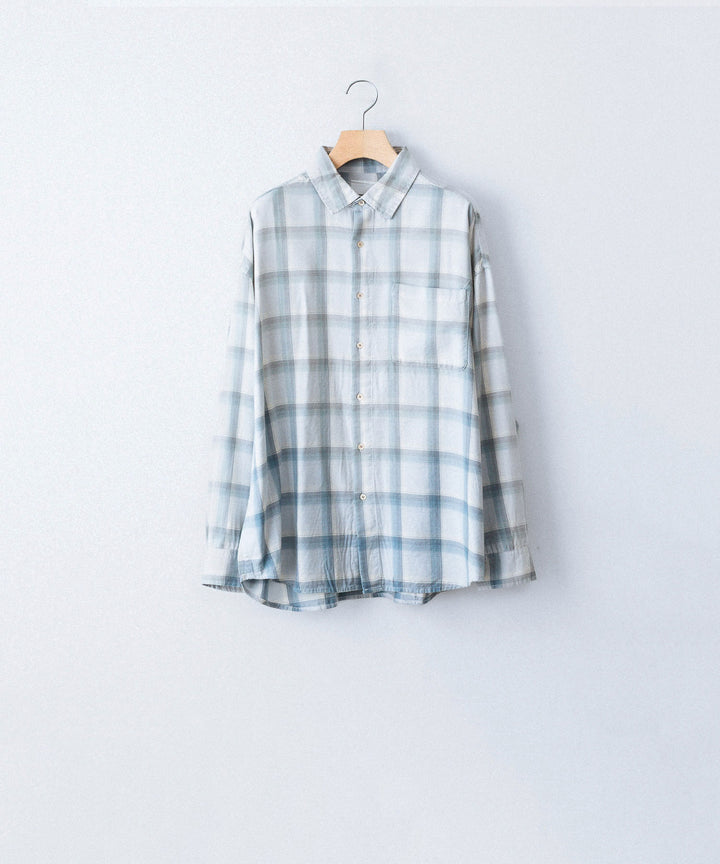 concause-コンコースのREGULAR COLLAR CHECK SHIRTのBLUE公式通販サイトsession福岡セレクトショップ