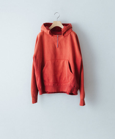 【concause】 FRONT ZIP AFTER HOODIE - RED