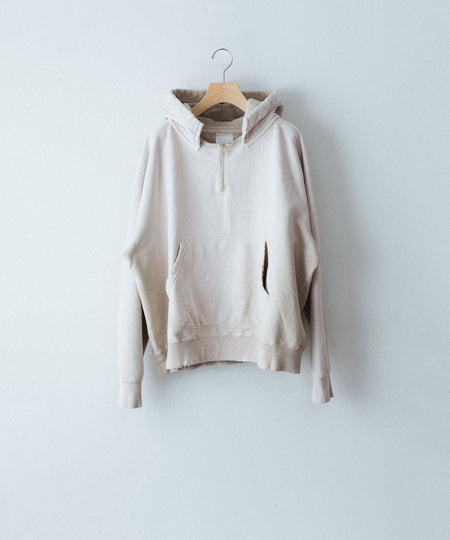 【concause】 FRONT ZIP AFTER HOODIE - BEIGE