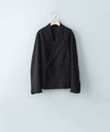 【CODA】BLACK WOOL CUT OFF DOUBLE BREASTED LENTO BLAZER - BLACK