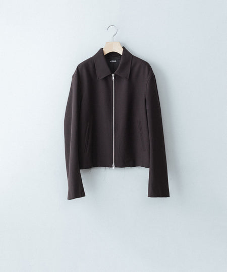 【CODA】BROWN WOOL TILT ZIP JACKET - BROWN