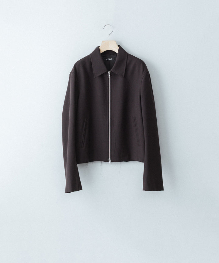【CODA】BROWN WOOL TILT ZIP JACKET - BROWN