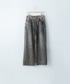【CODA】GREY ACID WASHED DUAL EXPOSURE BREAK CUT FLARED JEANS - GREY ACID WASHED