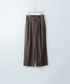 【CODA】BROWN CHECKED WOOL INVERTED TUCKS SLACK - BROWN CHECKED