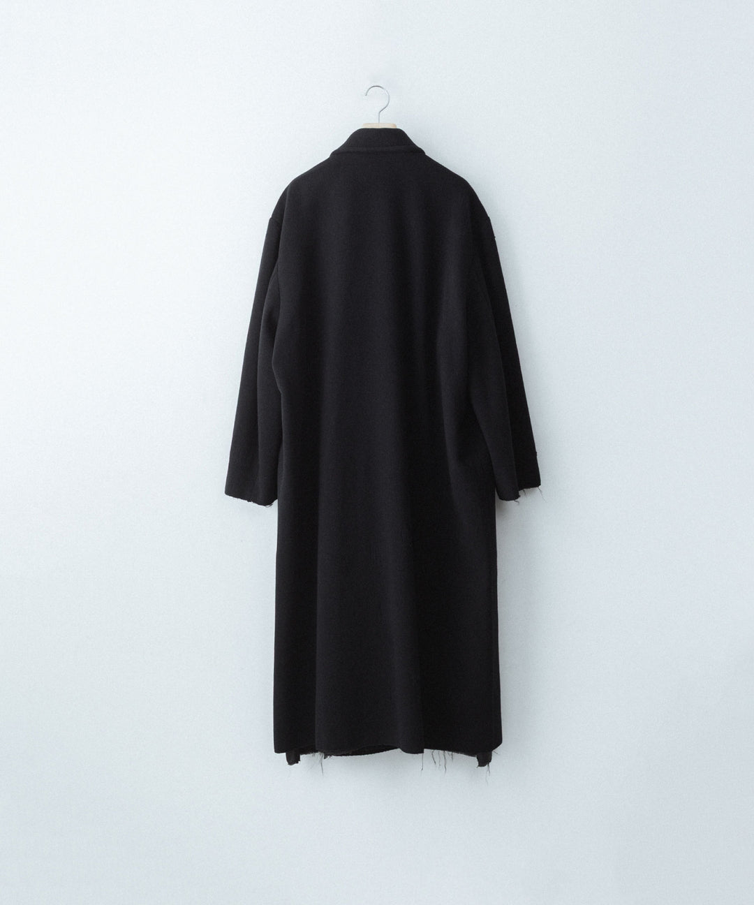 【CODA】BLACK WOOL CUT OUT DISTRESSED DORIAN COAT - BLACK