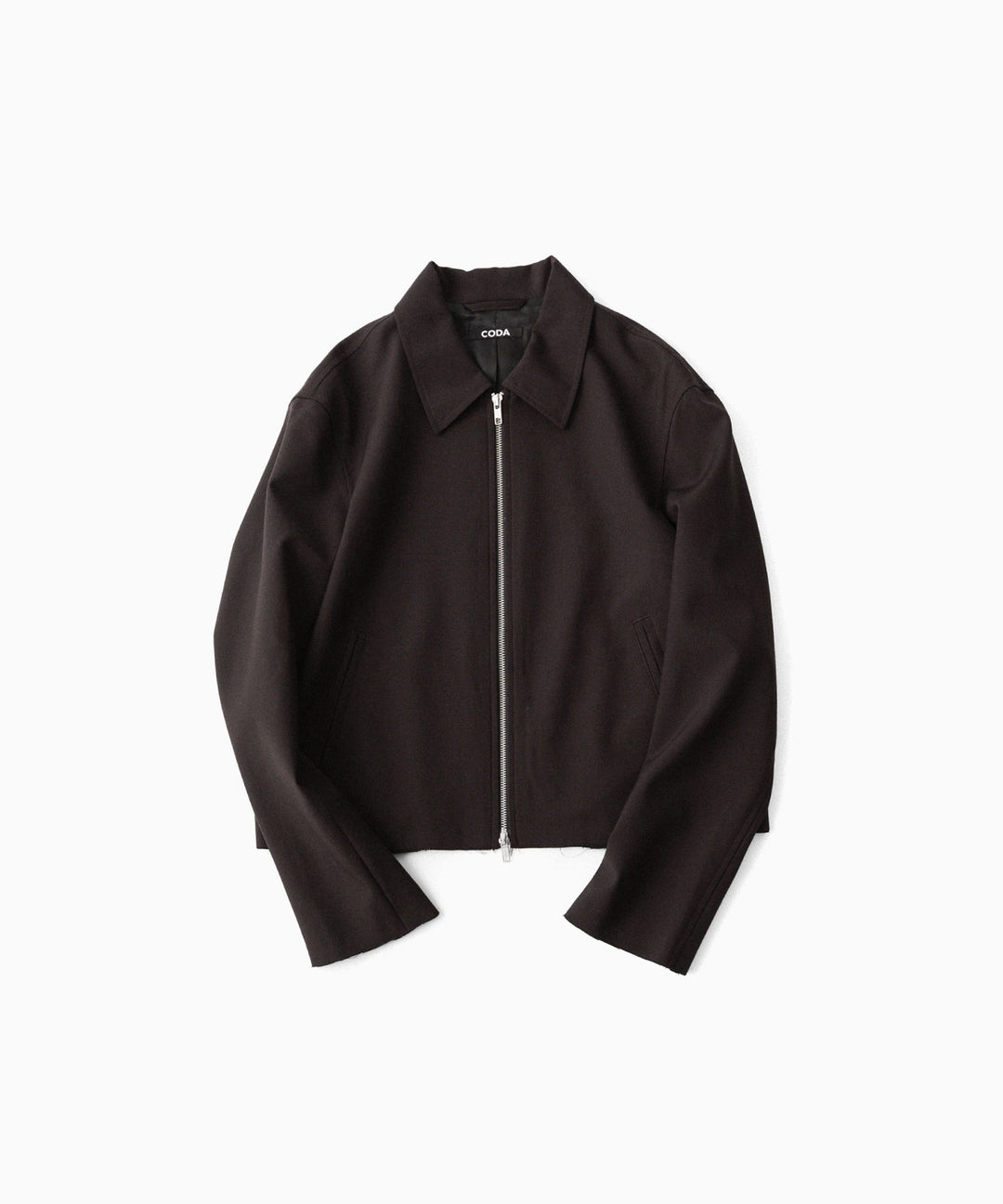 【CODA】BROWN WOOL TILT ZIP JACKET - BROWN