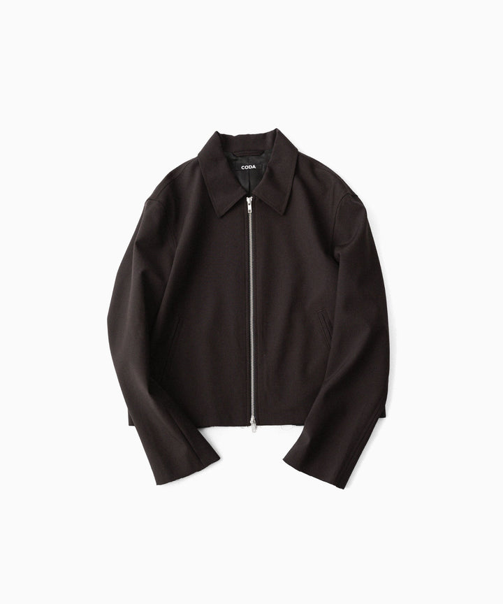 【CODA】BROWN WOOL TILT ZIP JACKET - BROWN