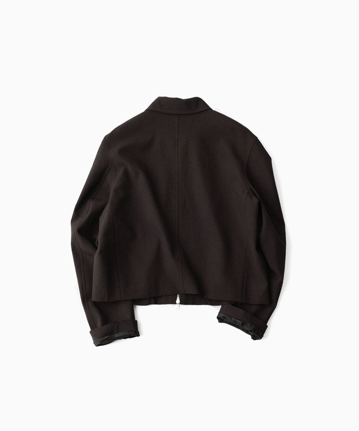 【CODA】BROWN WOOL TILT ZIP JACKET - BROWN