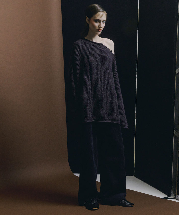 nakedgauge ネイキッドゲージのCOTTON LINEN LOOSE FIT SWEATERのCHARCOAL GRAY 公式通販サイトsession福岡セレクトショップ