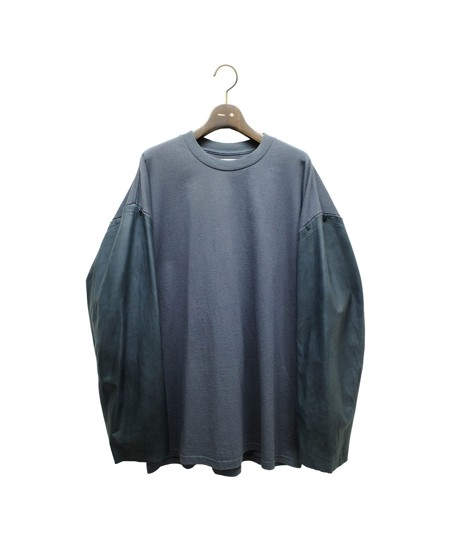  i'm here(アイムヒアー)のWASHABLE LEATHER SLEEVE : L/S T-SHIRT - GRAYの公式通販サイトsession福岡セレクトショップ