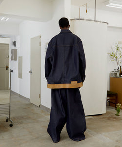 【 i'm here 】アイムヒアーのPaper Patch : DENIM WIDE PANTS "PAST" - NAVY公式通販サイトsession 福岡セレクトショップ
