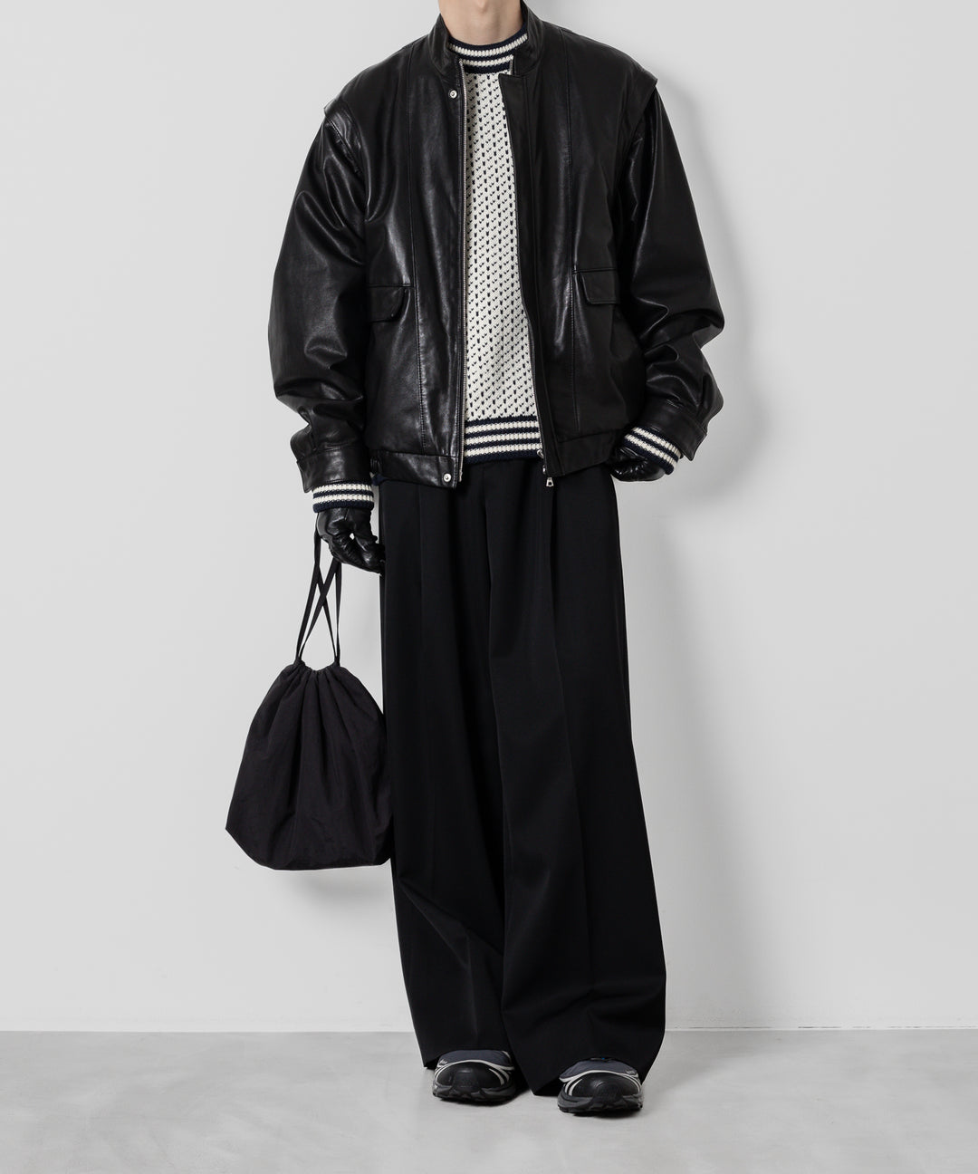 stein(シュタイン)の24SSコレクションDETACHABLE SLEEVES LEATHER BLOUSONのBLACK sessionセッション福岡セレクトショップ 公式通販サイト