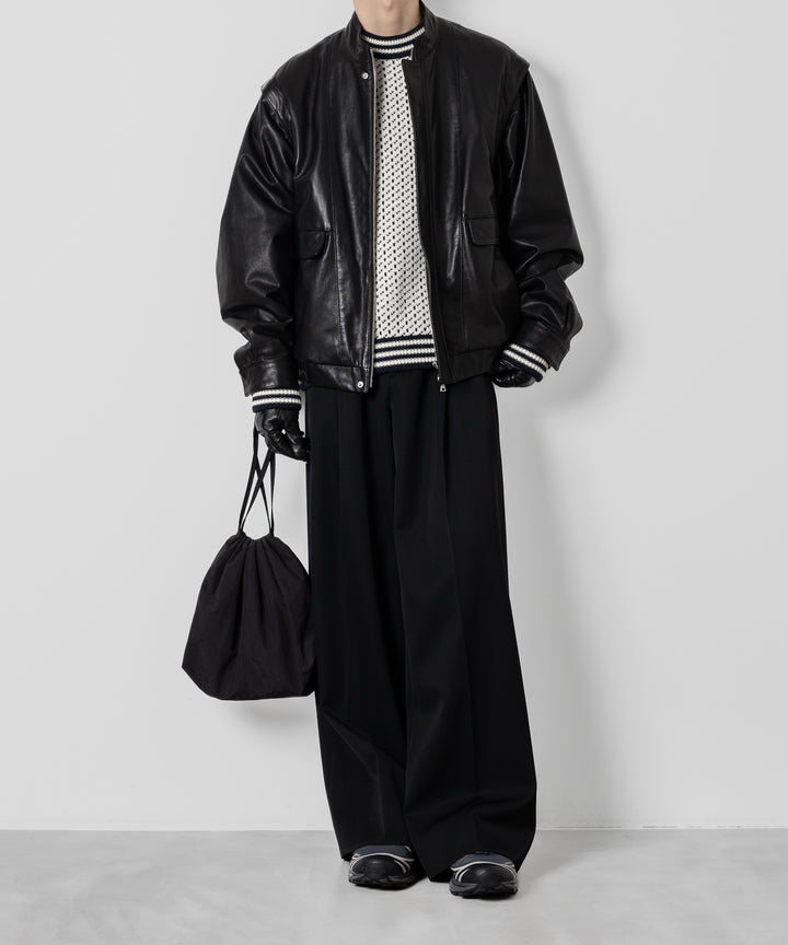 stein(シュタイン)の24SSコレクションDETACHABLE SLEEVES LEATHER BLOUSONのBLACK sessionセッション福岡セレクトショップ 公式通販サイト