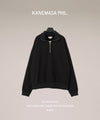 【KANEMASA PHIL.】36G SUPER FINE GAUGE HALF ZIP PULLOVER - BLACK