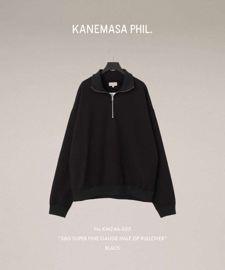 KANEMASA PHIL. カネマサフィルの36G SUPER FINE GAUGE HALF ZIP PULLOVER - BLACKの公式通販サイトsession福岡セレクトショップ
