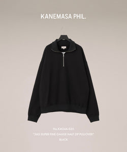 KANEMASA PHIL. カネマサフィルの36G SUPER FINE GAUGE HALF ZIP PULLOVER - BLACKの公式通販サイトsession福岡セレクトショップ