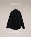 【KANEMASA PHIL.】36G IDEAL WOOL STRIPE SHIRT - BLACK SP