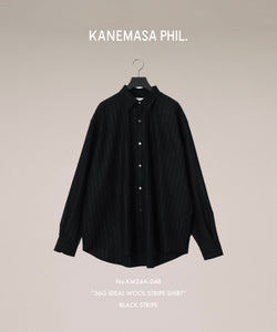 KANEMASA PHIL. カネマサフィルの36G IDEAL WOOL STRIPE SHIRT - BLACK SPの公式通販サイトsession福岡セレクトショップ